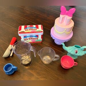 Kids Pink & Purple Stackable Princess Cake Playset with Tea Accessories